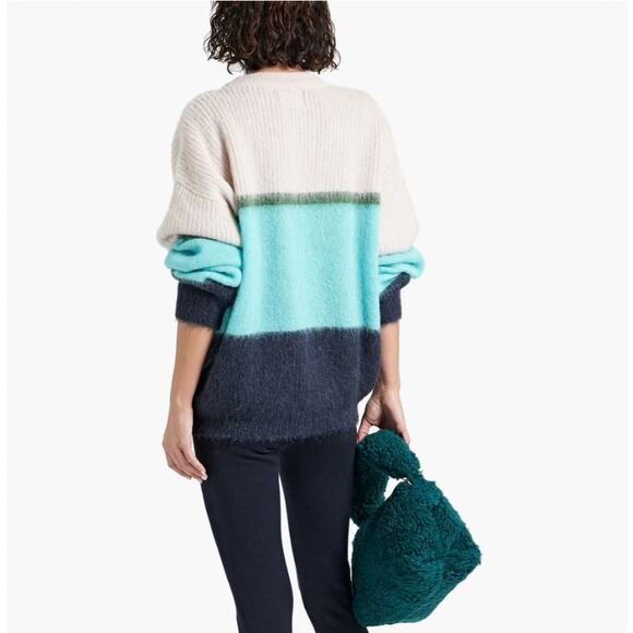 Cordova Arosa Alpaca Mohair Blend Colorblock Stripe Pullover Crewneck Sweater S - Picture 3 of 10